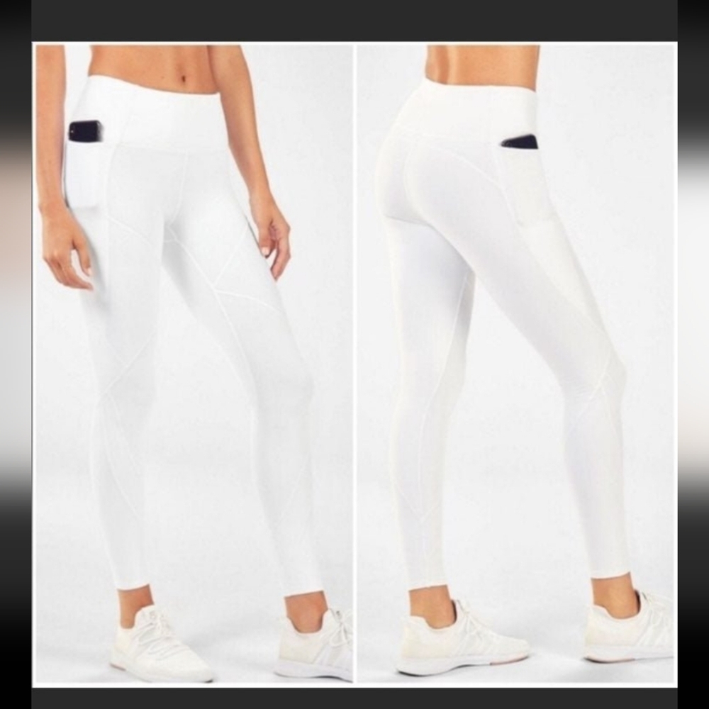 Fabletics white leggings with pockets